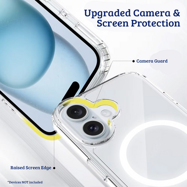 iPhone 16 Premium Clear Case Cover: High-Quality Acrylic + TPU, MagSafe Compatibility, Screen & Camera Protection, Dust-Proof Design